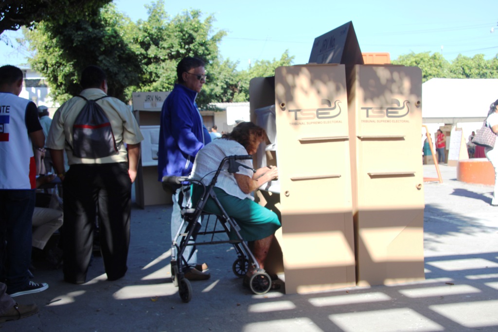 Voter booths accommodate physically challenged voters